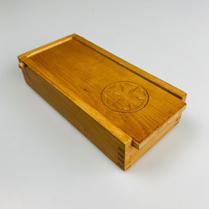 Vintage handmade wooden jewelry box Trinket box with hinged lid