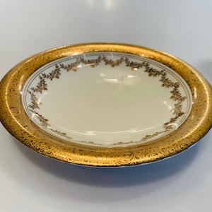 Vintage ALKA Bavaria Marion porcelain bowl Germany floral gold and white pattern porcelain ware