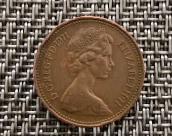 レア 1971年 NEW PENCE 2p 英国コイン クイーン エリザベス2世 1971 2 NEW PENCE British Queen Elizabeth II DG REG FD