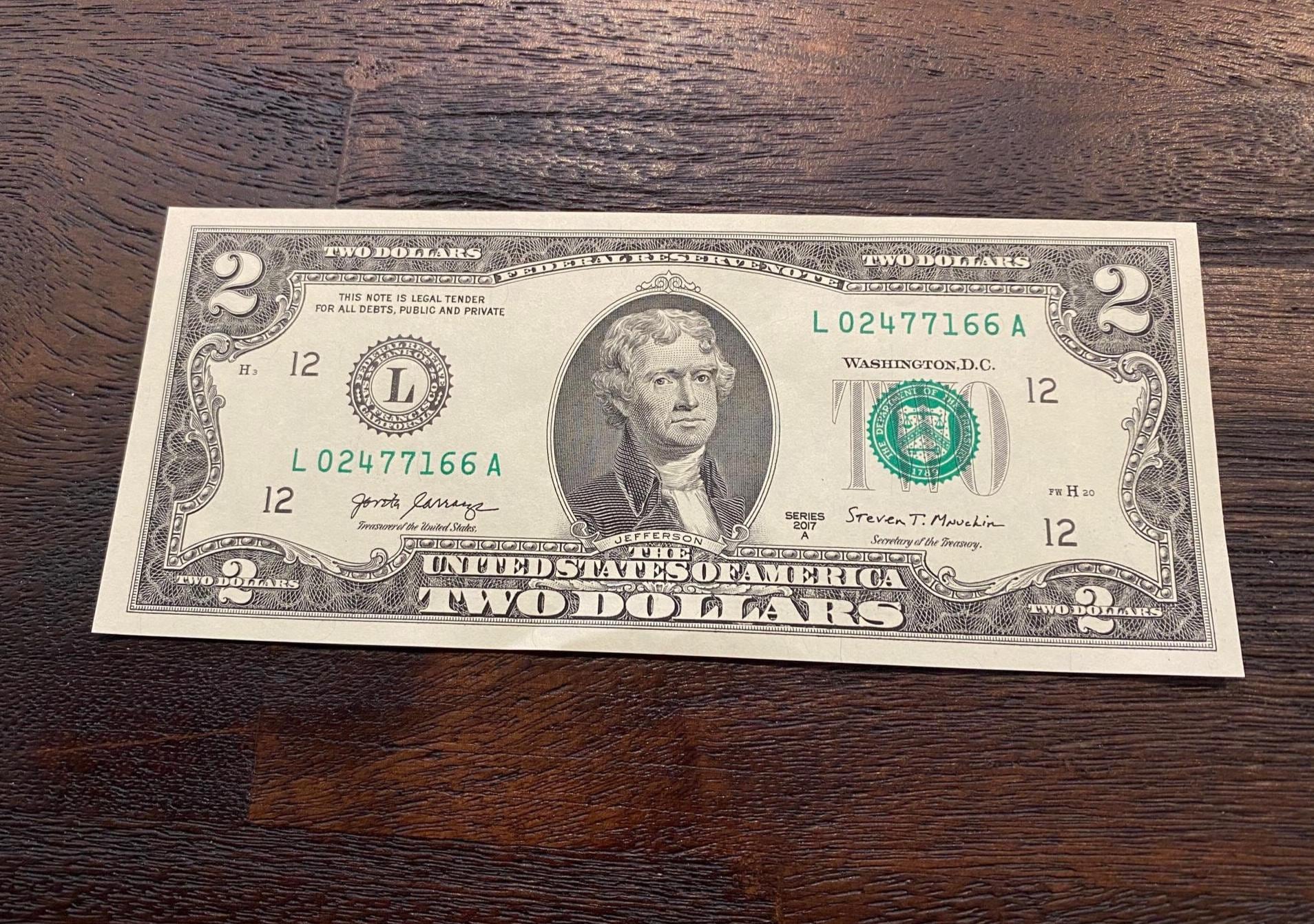 にどるさつページ 2 dollar bill uncut sheet - Etsy 日本