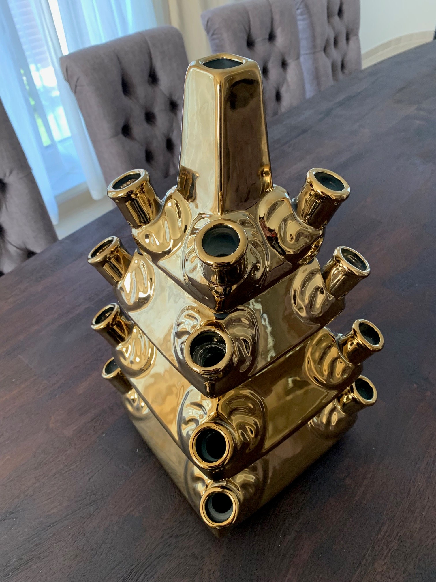 Klevering Gold Pyramid Tulip Vase - Limited Edition, &K Amsterdam
