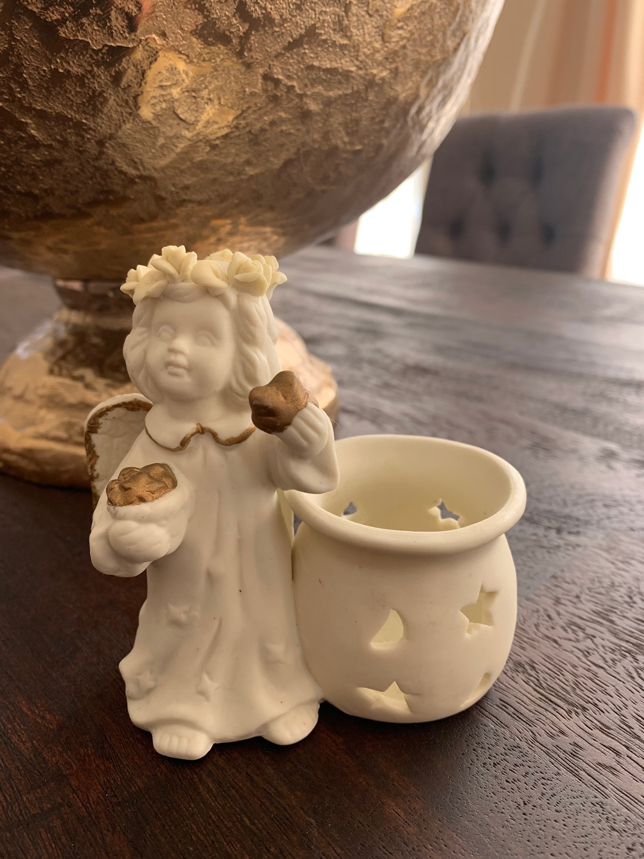Portavelas De Cerámica Marfil Mate, Juego De 2