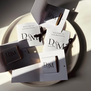 Wedding chocolate favors Napolitains | Engagement favors for guest card | Chocolate mini books