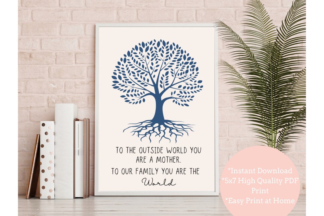 Tree of Life Mother Printable Art, Mothers Day Gift, Mother Quote ...