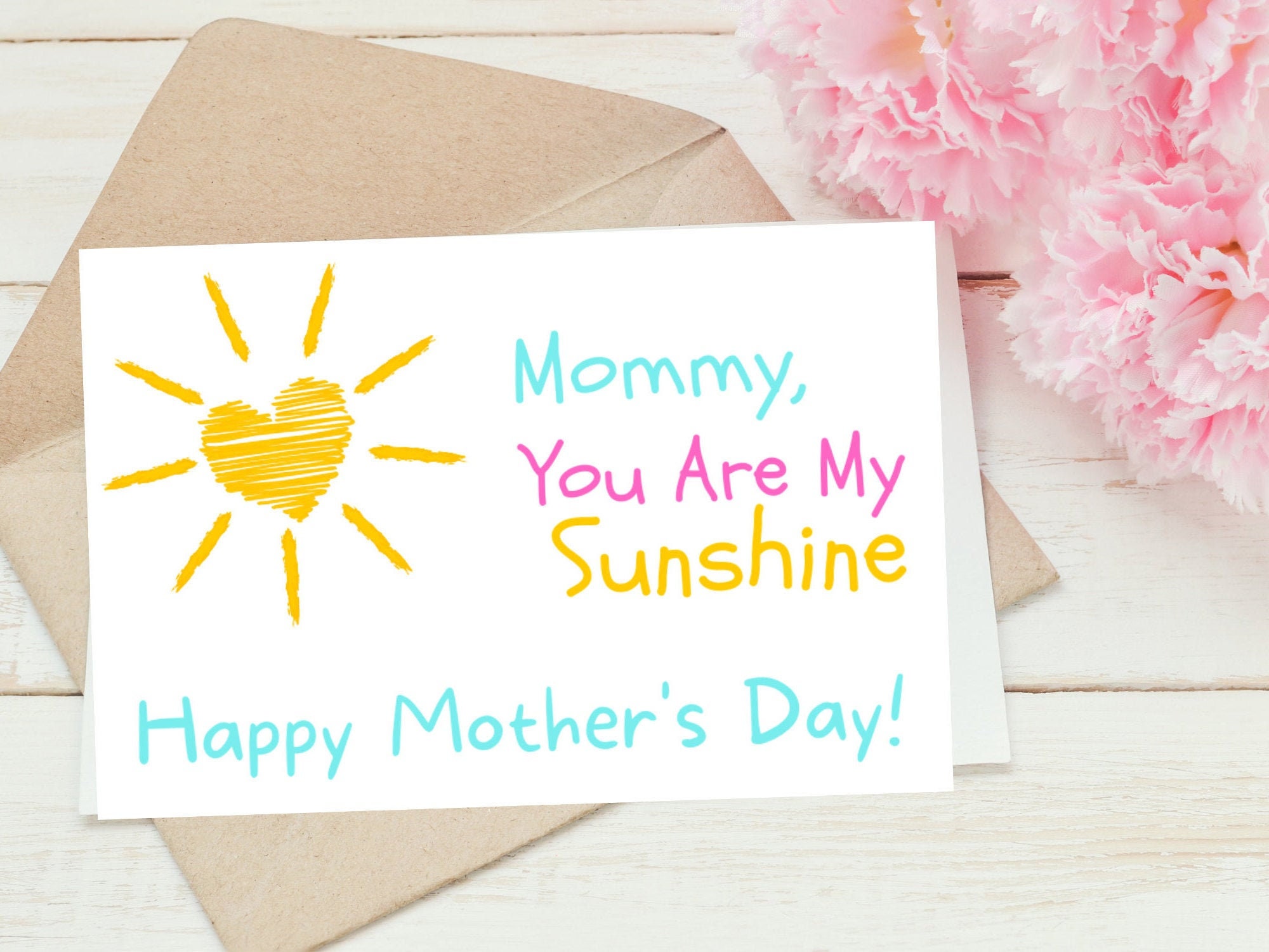 You are my sunshine mother's day card sales