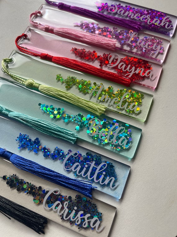 Personalised Bookmark | Resin Bookmark | Holographic Bookmark | Personalised Gift | Personalised Gifts for Kids | Party Favour