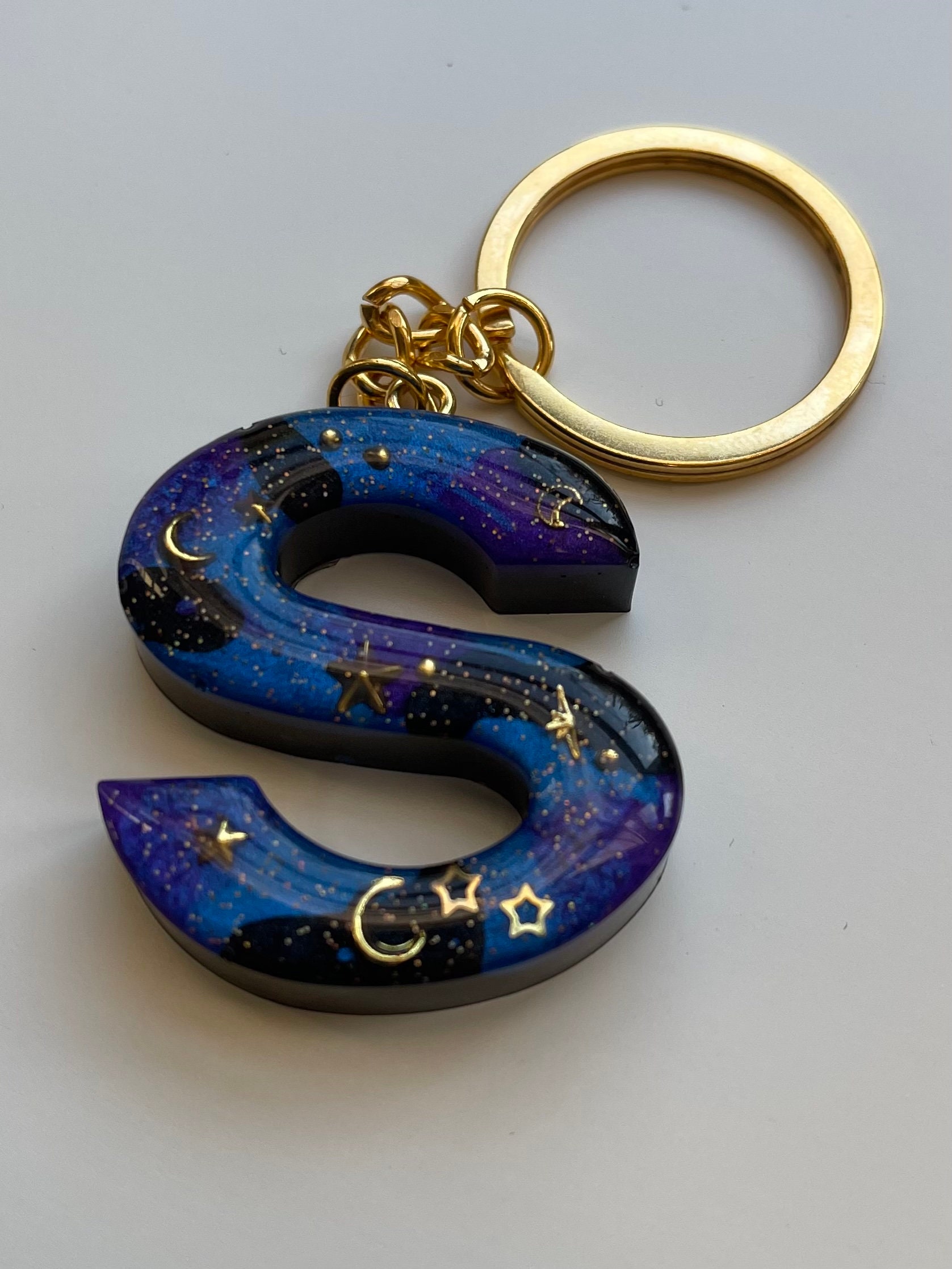 Personalised Initial Resin Keyring Letter Resin Keyring Galaxy Resin Keyring Bag Charm Party Favour Personalised Gift Etsy Australia