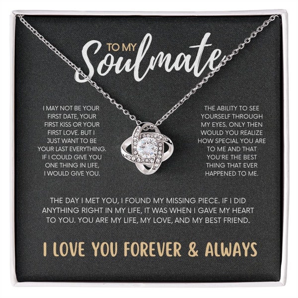 Personalized Message Card Alluring Beauty Love Knot Necklace Jewelry - Best Gift For Mother's Day