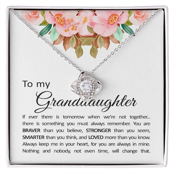 To My Granddaughter, Love Knot Necklace, Grandma to Granddaughter Gift, Birthday Gift For Granddaughter, Gift From Grandma, Love Grandma