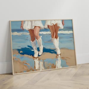 Coastal Cowgirl Boot Print: Western Wall Art (Digital Download, JPEG Files)