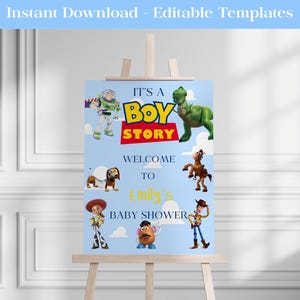 Placa de boas-vindas para chá de bebê Boy Story, chá de bebê Toy Story