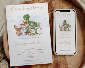 Toy Story Baby Shower: Invitation and Evite Digital Invite (Digital Download Canva Template)