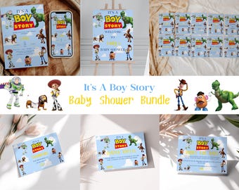 Its a Boy Story Baby Shower Bundle: Invitations, Signs (Digital Download)