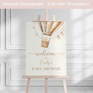 Cartello di benvenuto per baby shower di Winnie the Pooh, decorazioni per baby shower di Winnie the Pooh, baby shower "We Can Bearly Wait", cartello di benvenuto per baby shower