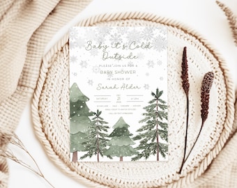 Baby its cold outside baby shower invitation, Baby it&#39;s cold baby shower, Winter Wonderland Baby Shower Invitation