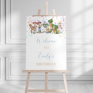 Toy Story Birthday Welcome Sign: Editable Party Decor (Digital Download, 16x20/18x24/24x36 inches)