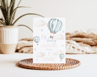 Hot Air Balloon Baby Shower Invitation, Hot Air Balloon Baby Shower