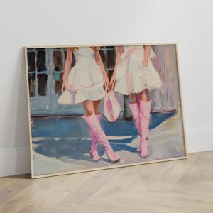 Pink Cowgirl Print: 1950s Western Art (Digital Download JPEGs)