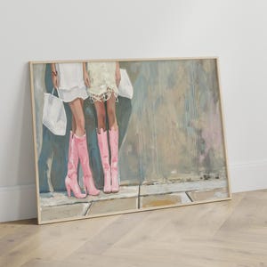 Coastal Cowgirl Boot Print: Trendy Dorm Room Wall Art (Digital Download