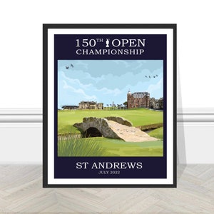 Póster conmemorativo del 150.º Campeonato Abierto de St Andrews, hoyo 18, Escocia británica, golf, viaje, regalo, póster de golfista, arte de pared