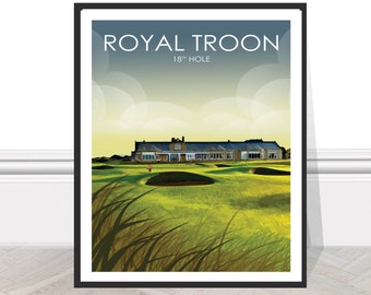 Royal Troon 18th Scotland Golf Print British Open Gift for Golfer Golf Poster Wall Art Golf Picture Scottish Golf Club Decor