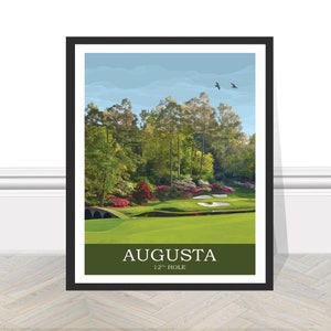 Augusta National 12 Loch USA Georgia Masters Golf Reise Druck Geschenk für Golfer Golf Poster Golf Bild Sport Geschenk für Papa Sohn Golf Drucke