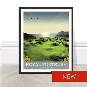 Royal Portrush Golf Club British Open Irland Golf Druck Poster Bild Wandkunst Geschenk Golfkurs Links Golf Himalaya Geburtstagsgeschenk