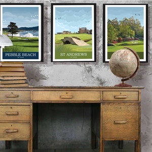 Impresiones de golf Cualquier 3 para 2 St Andrews Augusta Carnoustie Pebble Beach Sawgrass Golf Imágenes Cartel de golf Arte de pared Regalo Impresiones de golf imagen 7