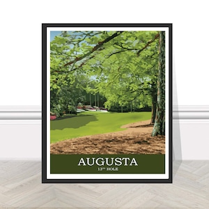 Augusta National Club 13th Loch Georgia USA Masters Golf Platz Reise Druck Geschenk für Sohn Golf Poster Wand Kunst Sport Golf Bild Golf Kunst