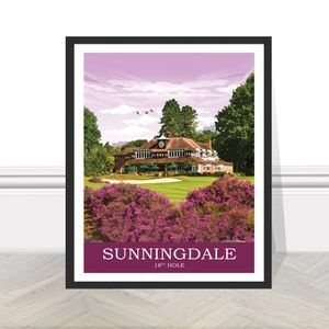Sunningdale Course 18th Berkshire Golf Travel Print Gift for Dad Golf Poster Golf Picture Wall Art Sports Decor Present Birthday Golf Art