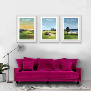Impresiones de golf Cualquier 3 para 2 St Andrews Augusta Carnoustie Pebble Beach Sawgrass Golf Imágenes Cartel de golf Arte de pared Regalo Impresiones de golf imagen 6