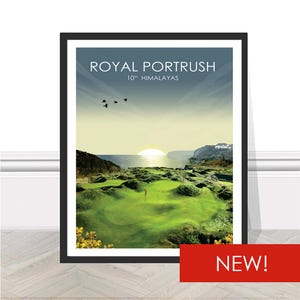 Royal Portrush Golf Club British Open Irland Golf Druck Poster Bild Wandkunst Geschenk Golfkurs Links Golf Himalaya Geburtstagsgeschenk