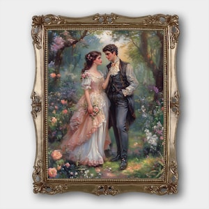 Romantic Victorian Woodland Digital Download Print Original Floral Kitsch Fine Art Painting Print Girls Bedroom Decor Vintage Oil Painting