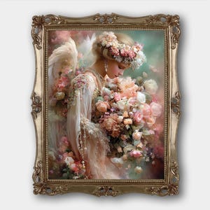 Fairy Angel Digital Download Print Artwork Beautiful Fine Art Print Softcore Fairycore Art Printable Painting Wall Art Celestial Art Print