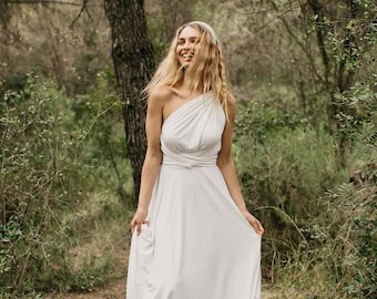 Infinity Wedding Dress, Ivory Infinity Dress, Bridesmaids  Dresses, Long White Infinity Dress, Wedding Dress, Bride, Infinity Bridal Gown.