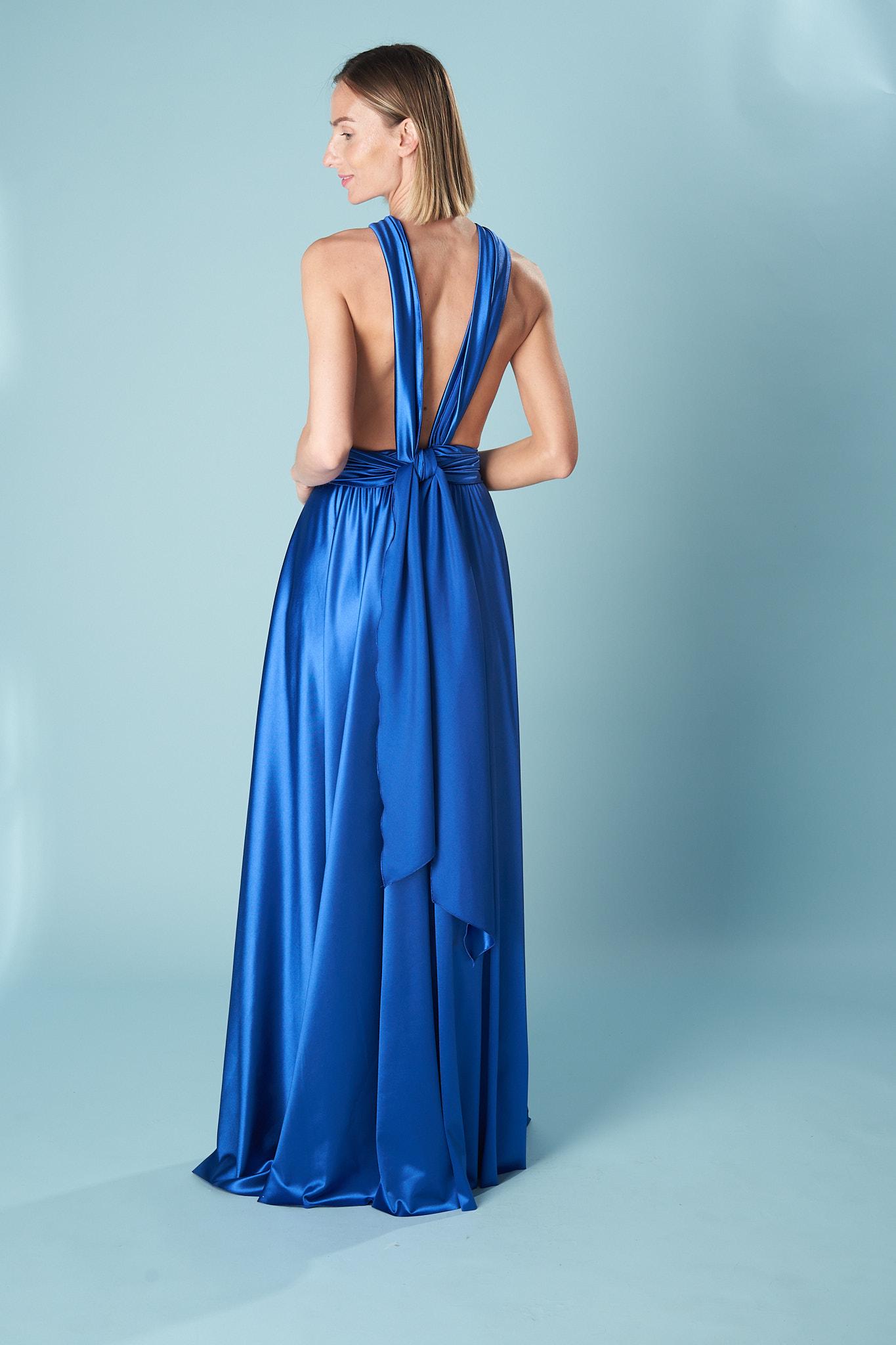green emerald velvet dress Cobalt Blue Vivian Maxi Dress main image 1