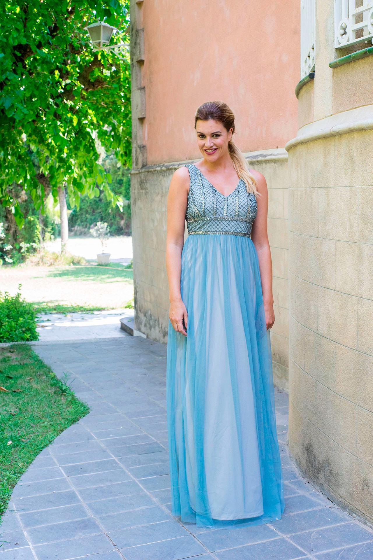 white christmas dresses Ophelia Lace & Chiffon Dress-Electric Blue | RTM main image 1