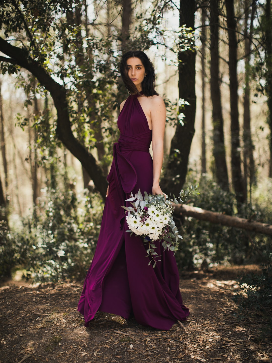 Abito Infinity color melanzana: abito da damigella d'onore