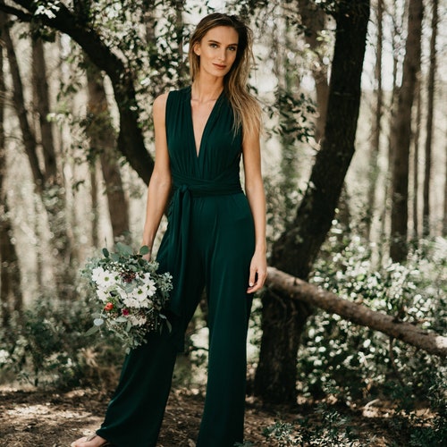 Burgundy Infinity Jumpsuit Formal Jumpsuit for Bridesmaid Etsy