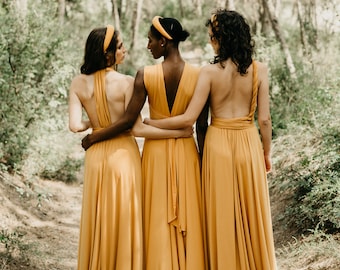 Mustard bridesmaid sale dress