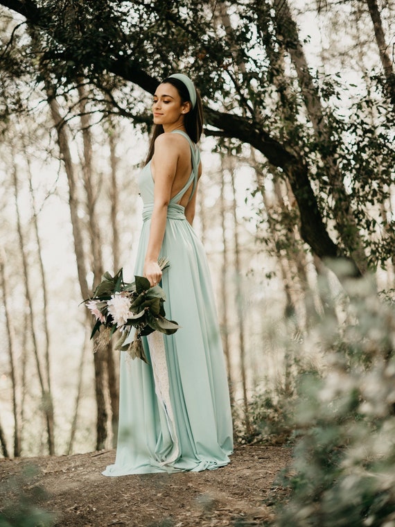 Mint Infinity Dress: Convertible Maxi Gown, Bridesmaid Dress
