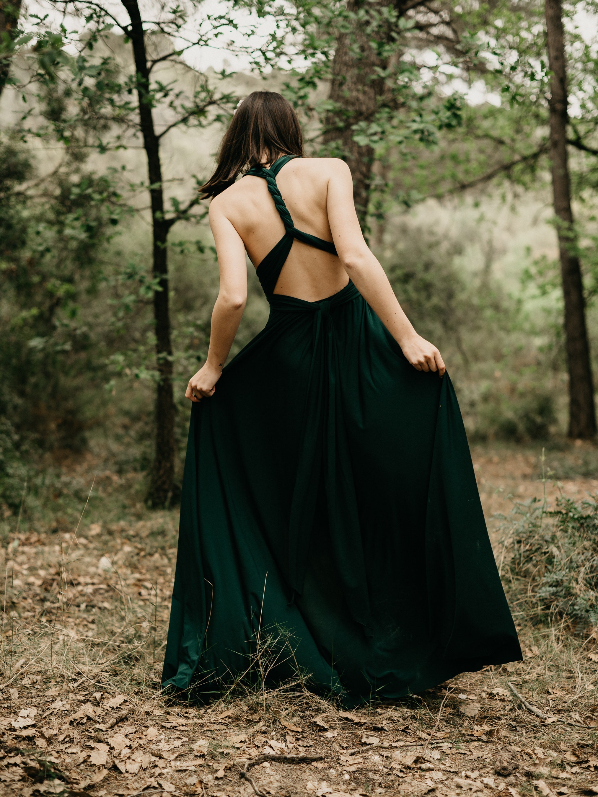 moss green infinity dress Luxe Satin A-line Multiway Infinity Dress in Moss Green main image 0
