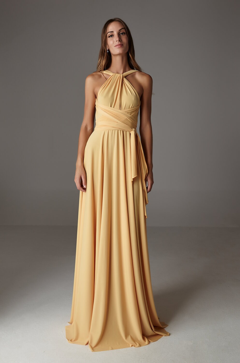 infinity dress golden yellow Ayaba Women's African Print Maxi Infinity Dress (Yellow and Brown) 8 / Yellow