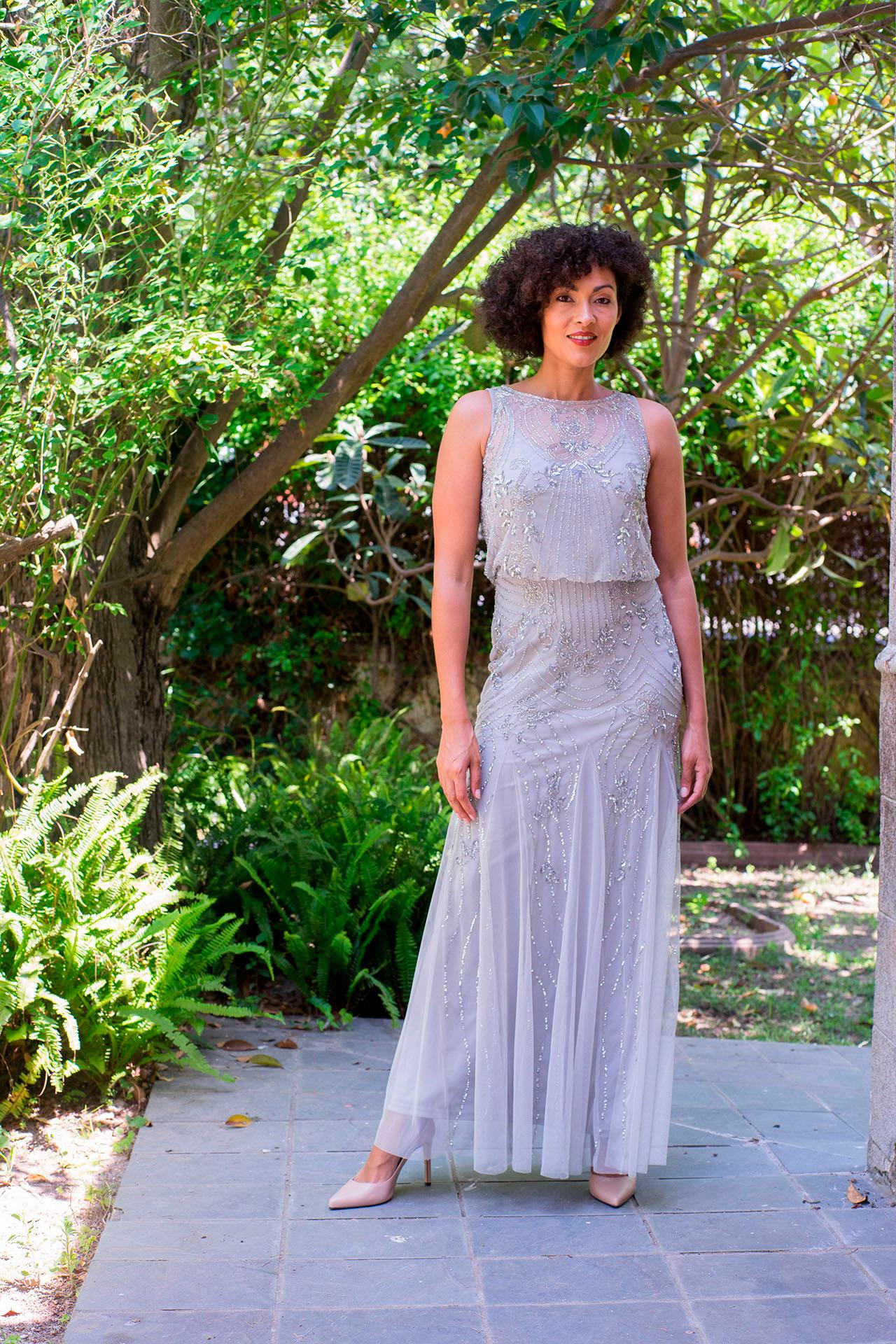 Light Grey Maxi Dress Ethereal Formal Gown