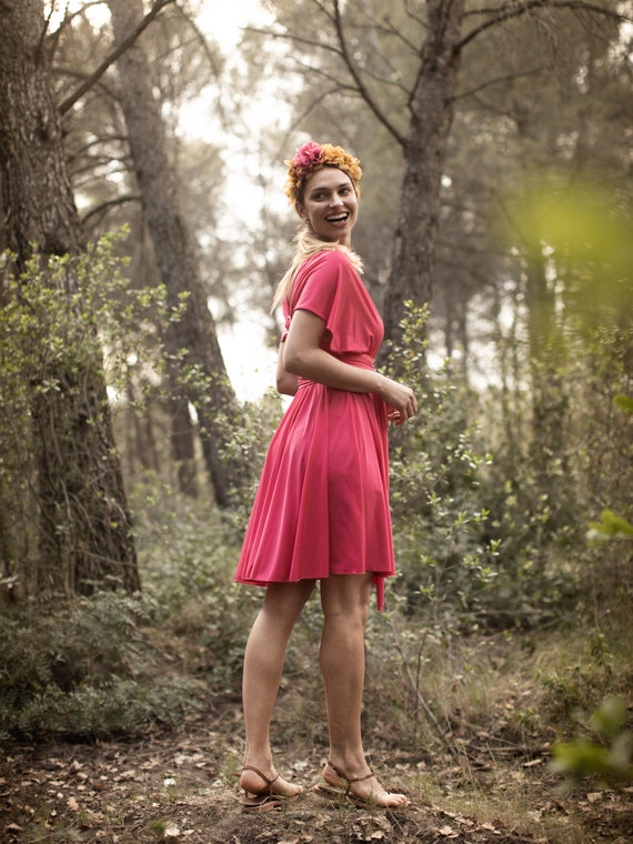 Strawberry Mini Infinity Dress: Convertible Bridesmaid Gown
