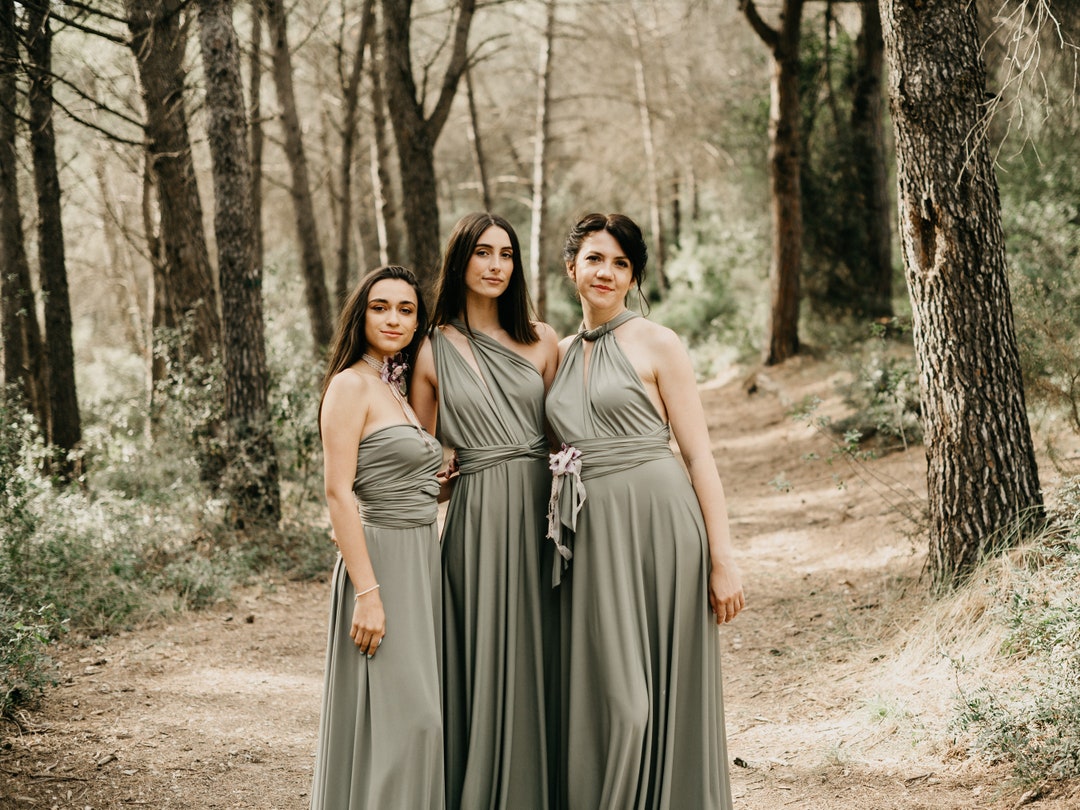 olive green bridesmaid dresses Olive Green Satin Strapless Bridesmaid Dresses – Lisposa