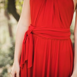 Short Red Dress, Sexy & Feminine, Dark Red Infinity Dress, Red Party Dress, Short Prom Dress, Short Occasion Dress, Short Convertible Dress. image 4