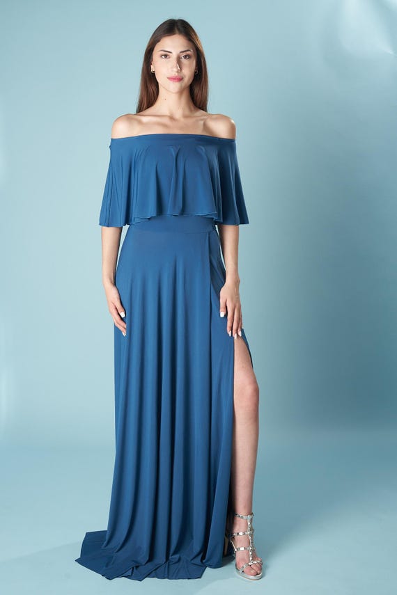 ruffle top bridesmaid dress Ever-Pretty Chiffon V-Neck Ruffles Sleeve Back Cutout Pleated Summer Formal Wedding Guest Dress