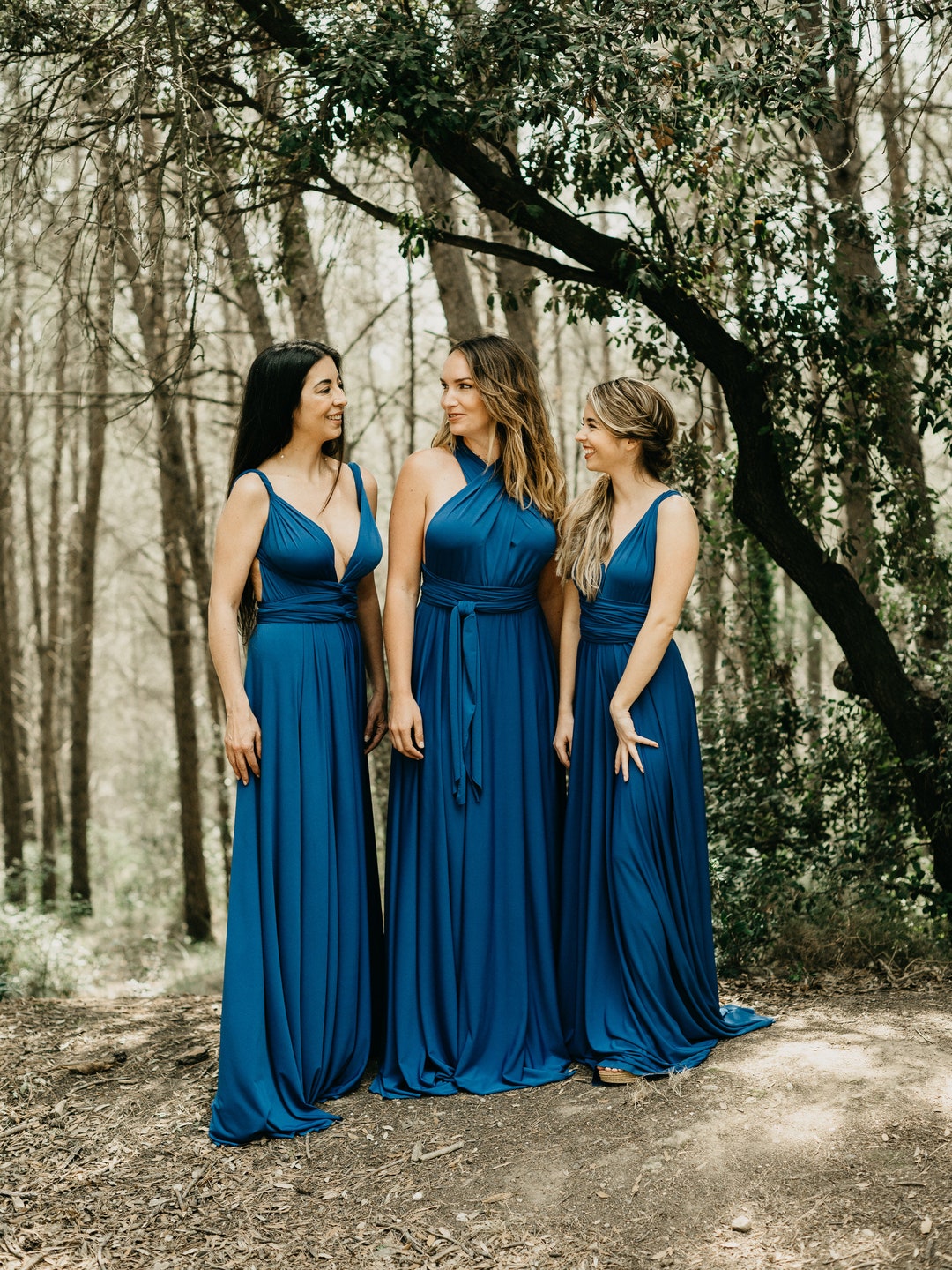 Bruidsmeiden Jurken Bruidsmeisjes Jurk Blauw Blauwe Bloemen Boho