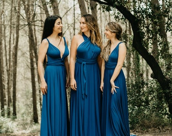 Cobalt Elegant Dress, Royal Blue Infinity Dress, Blue Bridesmaid Dress, Long Convertible Dress, Royal Blue Prom Dress, Dress Party, Multiway